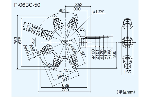 ロスナイセントラル換気システム P 06bc 50 配管部品の通販店のダンドリープロ