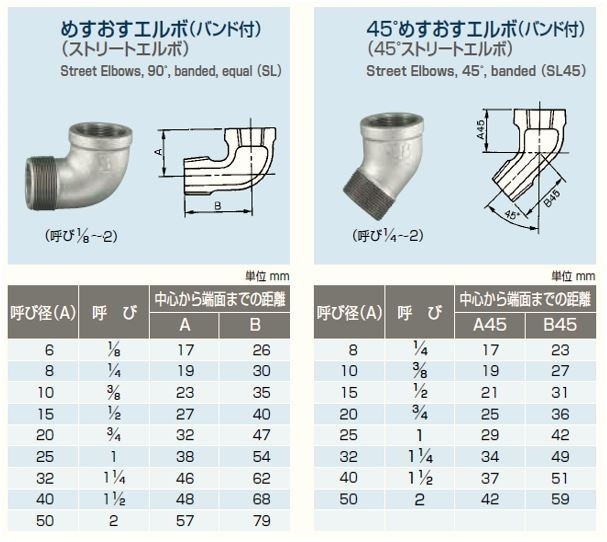 45ストリートエルボ(Sl45)バンド付 白Sl45 | 配管部品の通販店のダンドリープロ