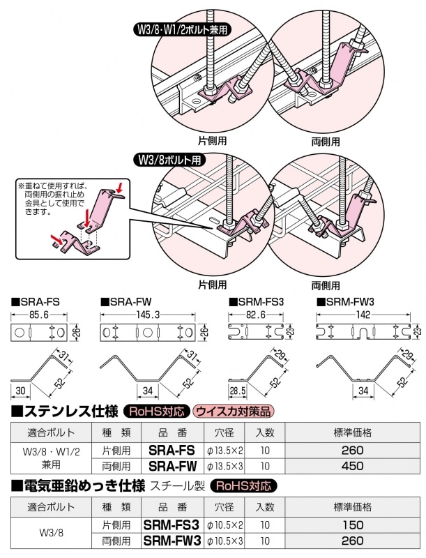 振れ止め金具 Sra 配管部品の通販店のダンドリープロ