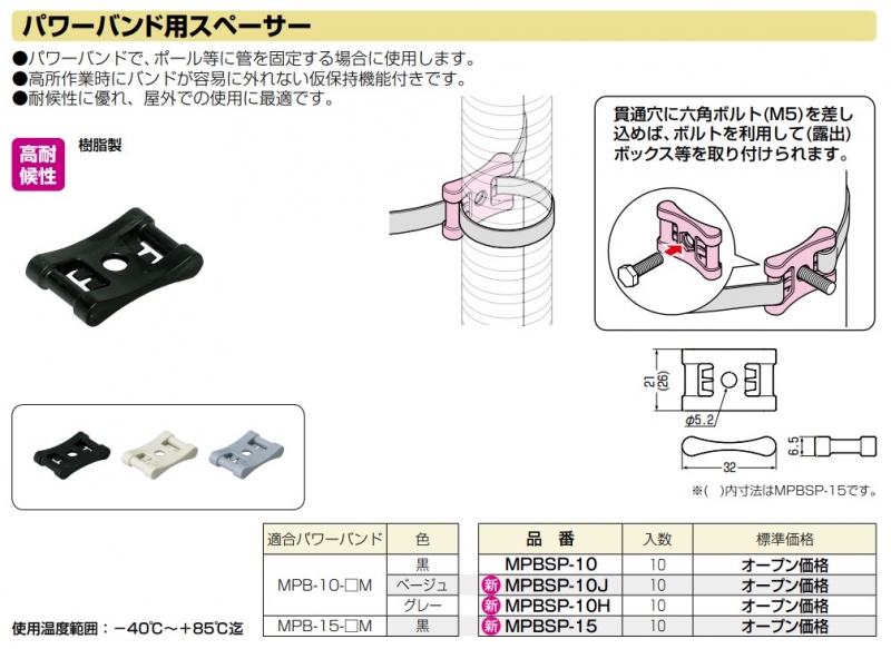 パワーバンド用スペーサー Mpbsp 1 配管部品の通販店のダンドリープロ